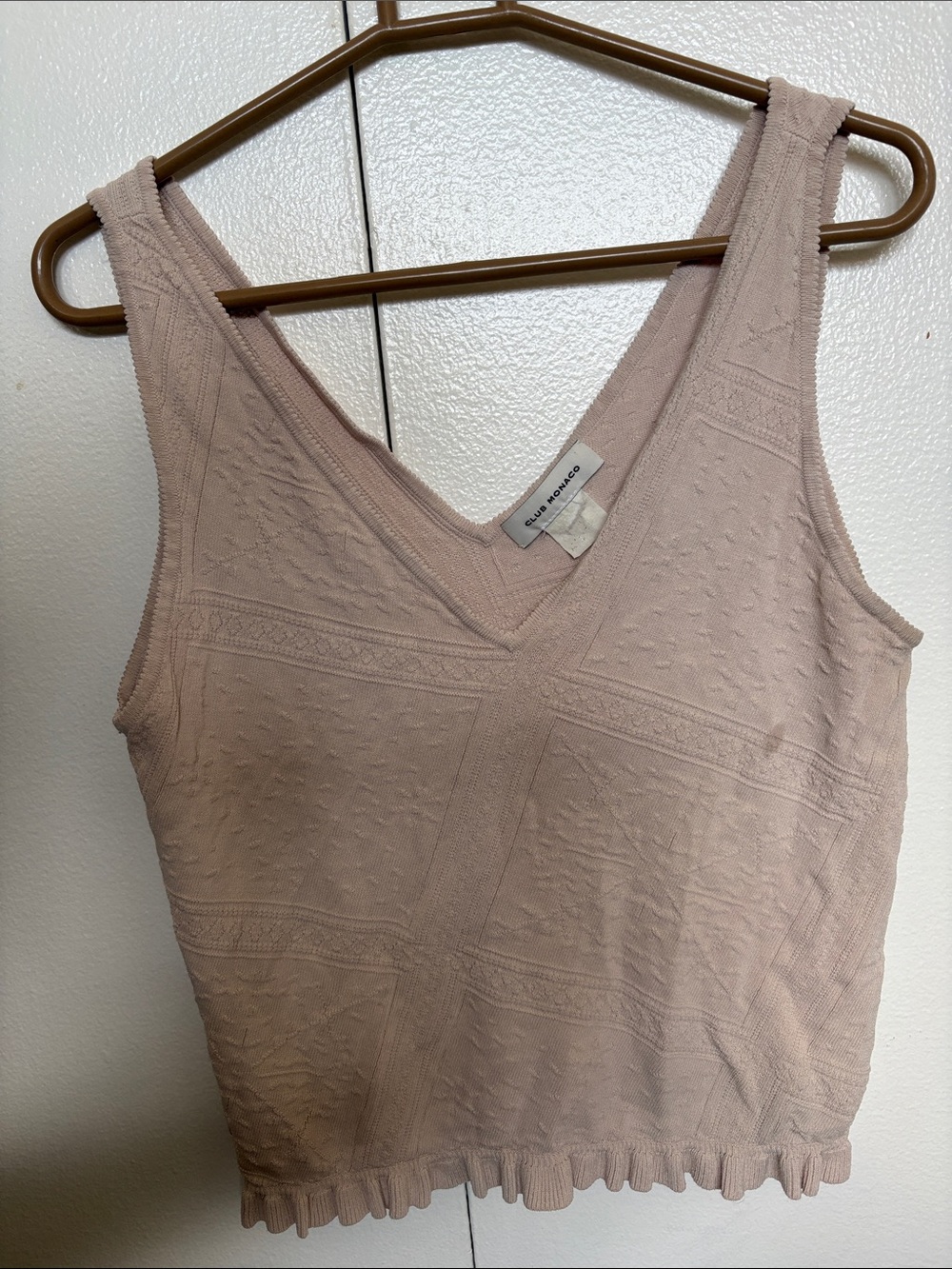 Club Monaco Dusty Pink V-Neck Knit Tank